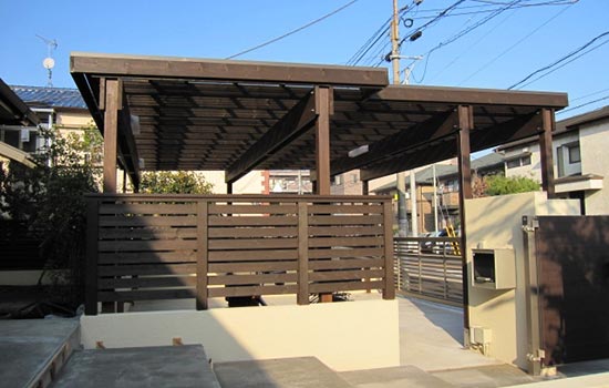 木製カーポートの施工例 スペースウッド